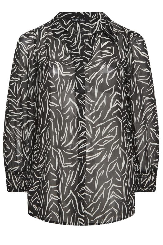 YOURS Plus Size Black Zebra Print Blouse | Yours Clothing 5