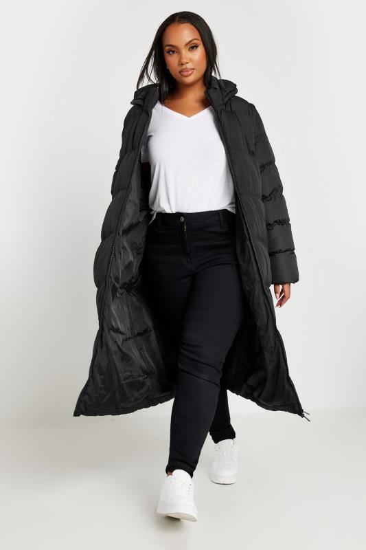 YOURS Plus Size Black Padded 2-in-1 Puffer Coat & Gilet | Yours Clothing 5