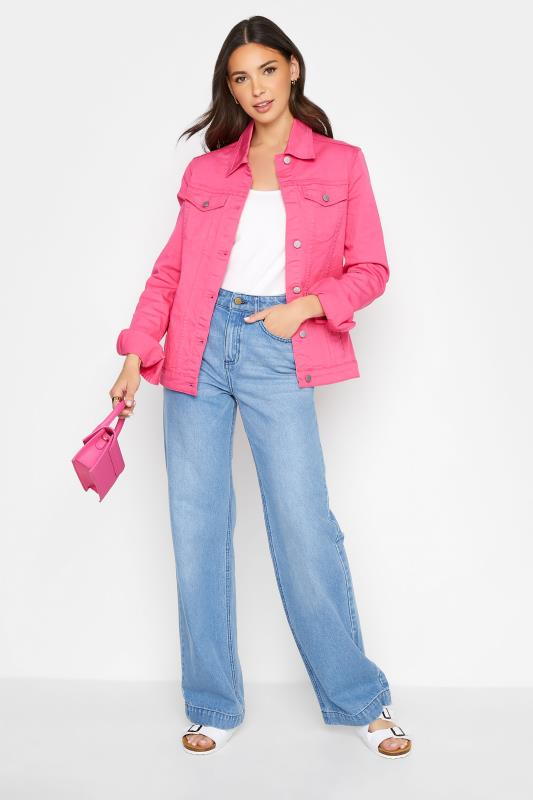 LTS Tall Hot Pink Denim Jacket 2