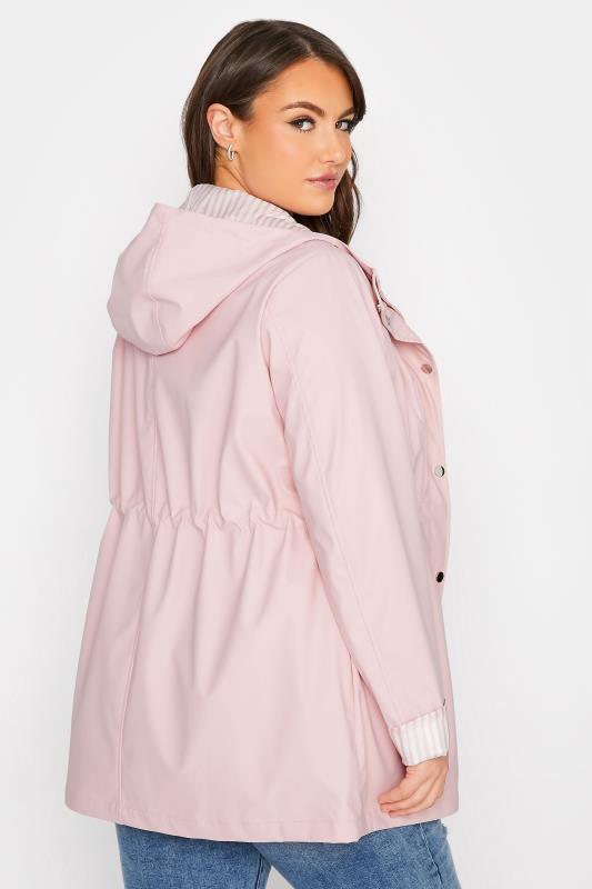 Plus Size Light Pink Raincoat | Yours Clothing  3