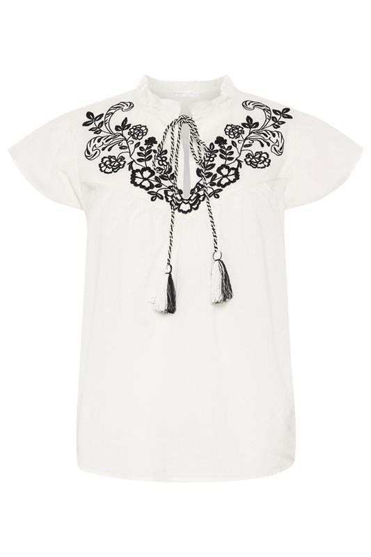 PixieGirl Petite Women's White Cotton Embroidered Blouse | PixieGirl 6