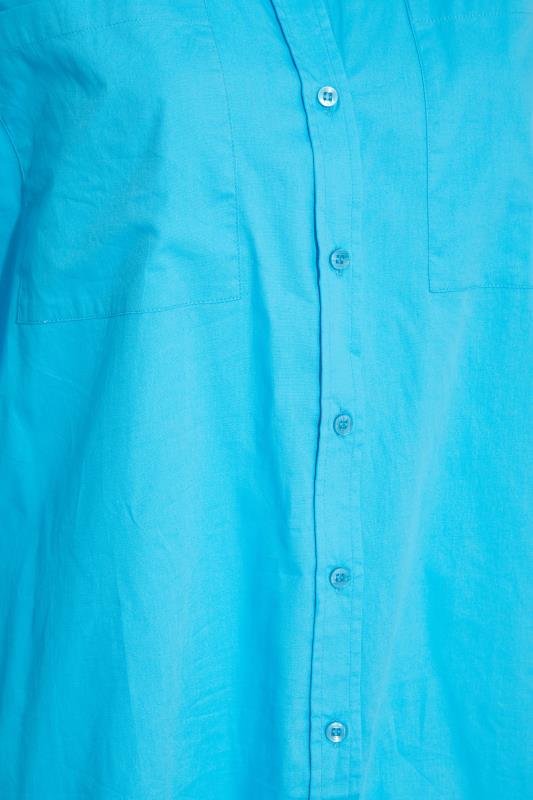 LIMITED COLLECTION Plus Size Bright Blue Oversized Boyfriend Shirt | Yours Clothing 6