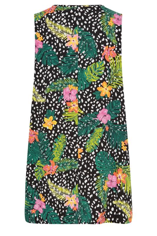 YOURS Curve Plus Size Green Floral Mixed Print Vest Top | Yours Clothing  7