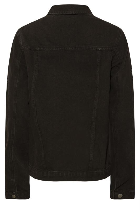 LTS Tall Black Distressed Denim Jacket 7