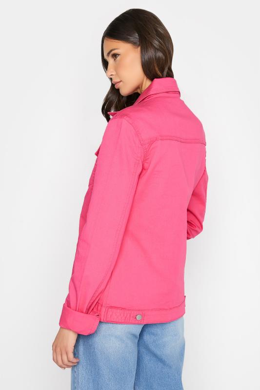 LTS Tall Hot Pink Denim Jacket 3