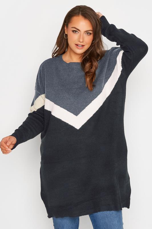 YOURS FOR GOOD Curve Blue Oversized Recycled Jumper 4