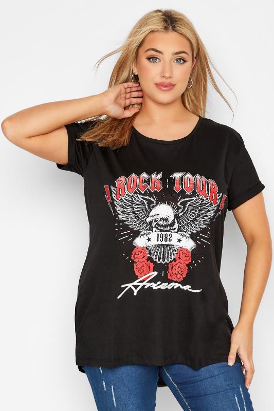 Curve Black Eagle Print T-Shirt 1