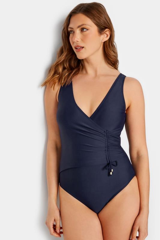 LTS Tall Women's Blue Ruched Side Swimsuit | Long Tall Sally 4