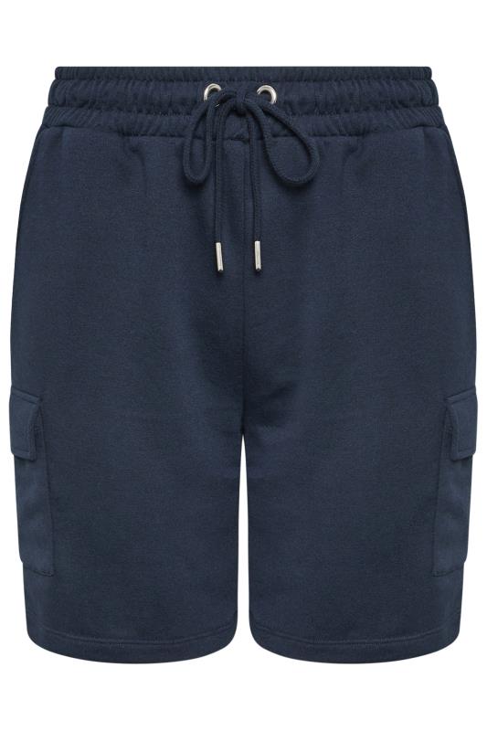 YOURS Plus Size Navy Blue Cargo Jogger Shorts | Yours Clothing 5