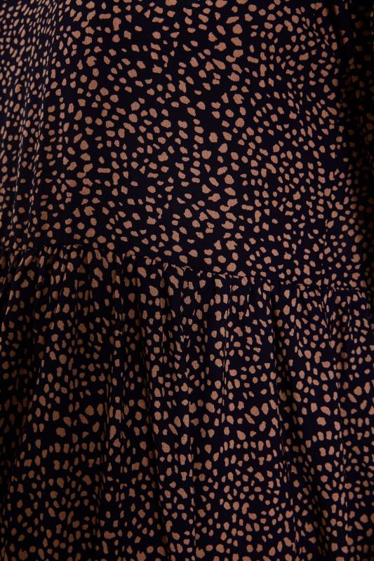 LTS Tall Maternity Navy Blue Speckled Smock Maxi Dress 5