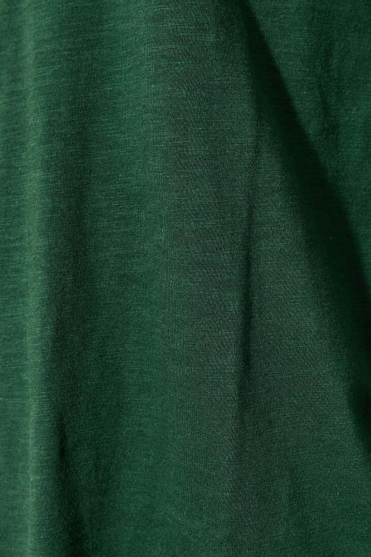 LTS Tall Forest Green V-Neck Long Sleeve Cotton T-Shirt 4