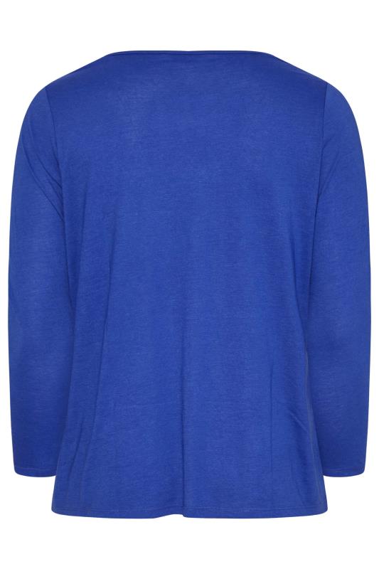 Plus Size Cobalt Blue Long Sleeve T-Shirt | Yours Clothing  6