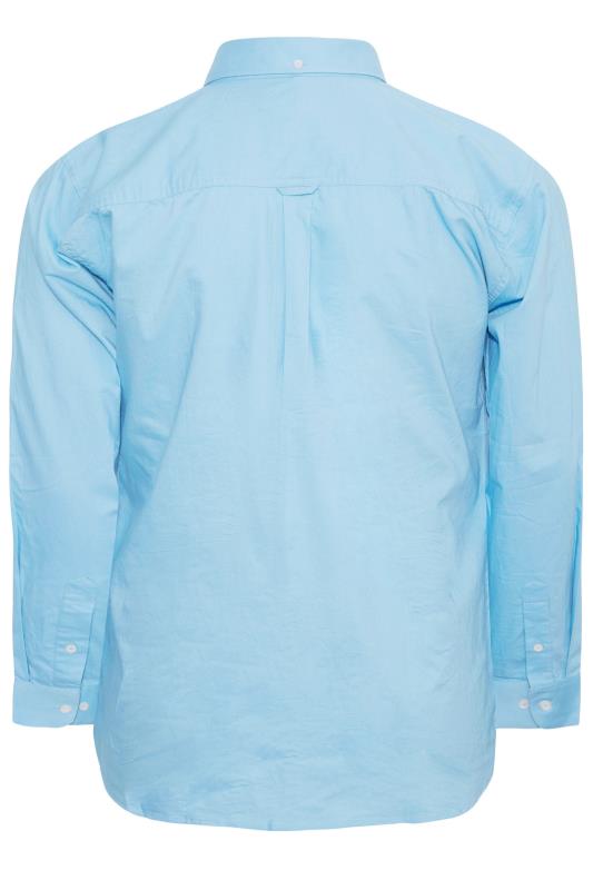 BadRhino Big & Tall Light Blue Essential Long Sleeve Oxford Shirt 4