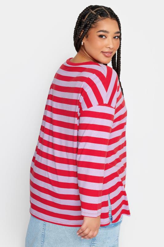 LIMITED COLLECTION Plus Size Red & Purple Stripe Top | Yours Clothing 3