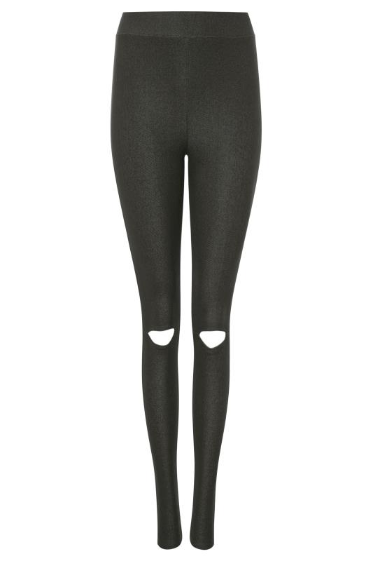 LTS Tall Black Ripped Knee Jersey Jeggings 4