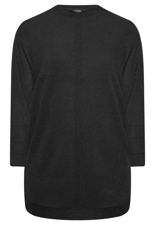 YOURS Plus Size Black Seam Detail  Ribbed Jumper | Yours Clothing 6