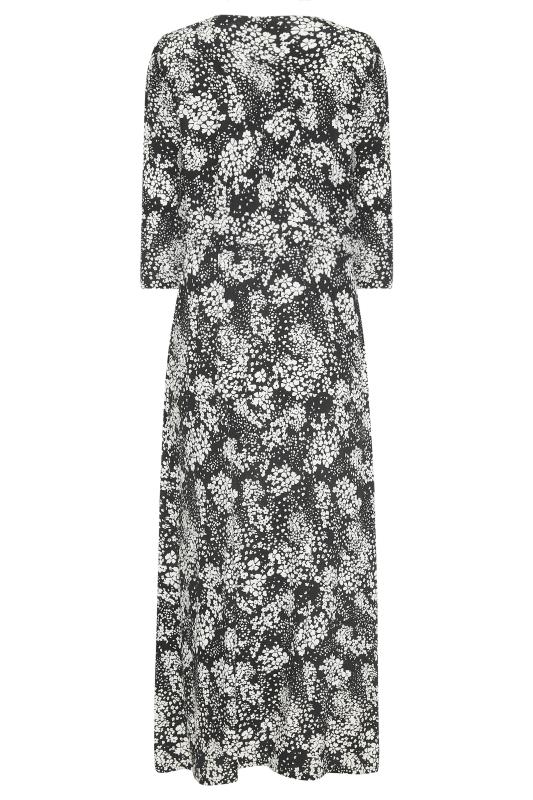 LTS Tall Black Ditsy Floral Midi Dress 8