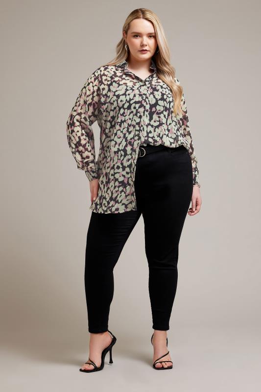 YOURS LONDON Plus Size Pink Animal Print  Longline Shirt | Yours Clothing 1