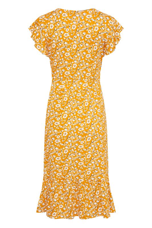 LTS Tall Orange Floral Print Midi Dress 7