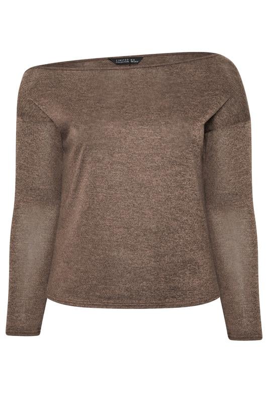 LIMITED COLLECTION Plus Size Natural Brown Off Shoulder Top | Yours Clothing 5