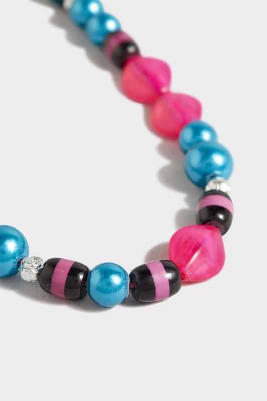 Blue & Pink Beaded Necklace 3