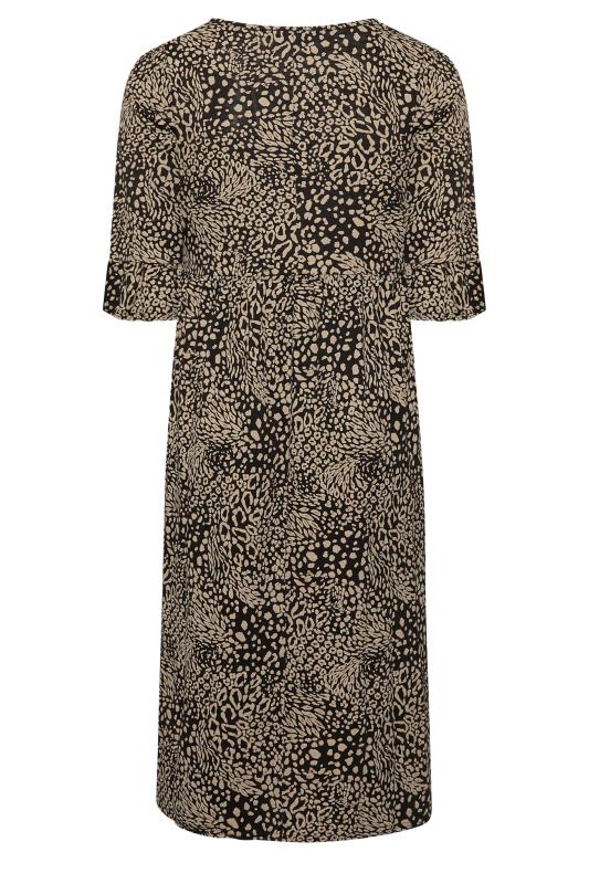 Curve Beige Brown Animal Print Smock Dress | Yours Clothing 7