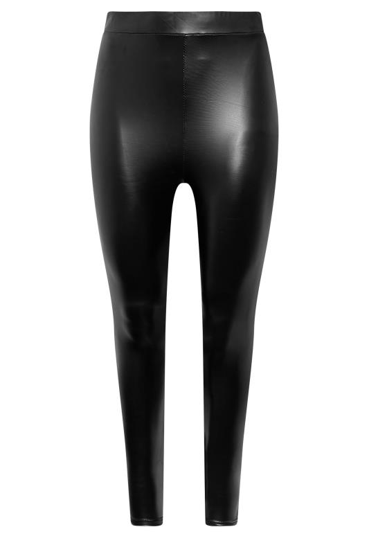 Plus Size Black Coated Leggings | Yours Clothing 6