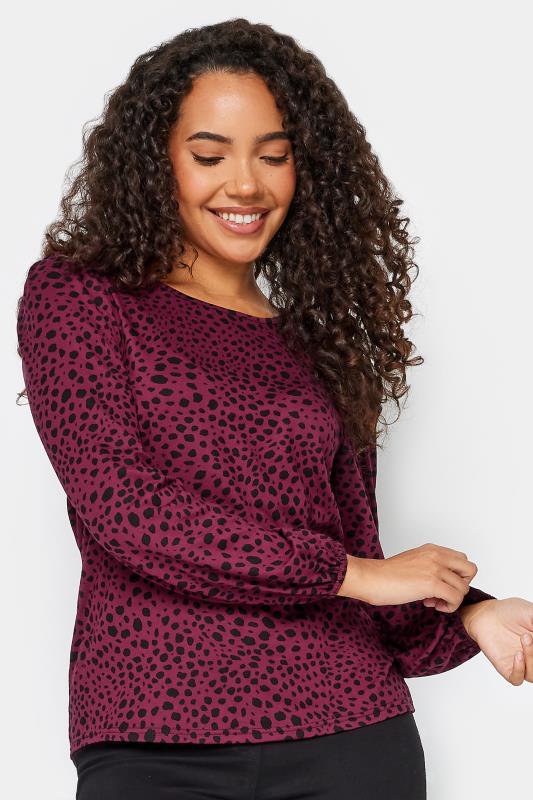 M&Co Red Spot Print Balloon Sleeve Top | M&Co 4