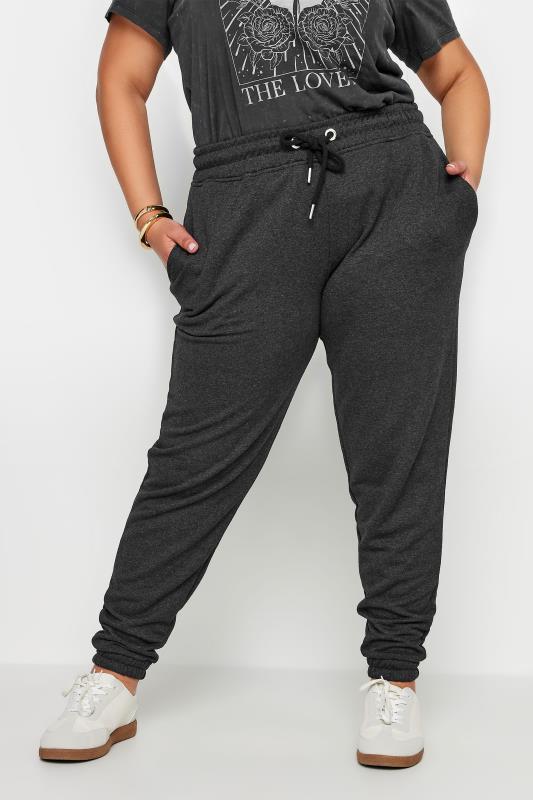 Plus Size  YOURS Curve Charcoal Grey Elasticated Joggers