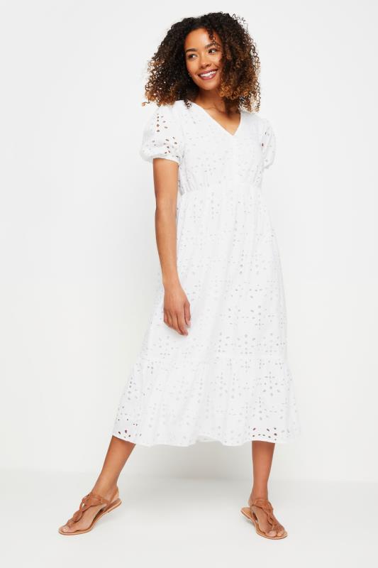 Women's  M&Co White Broderie Anglaise Midi Dress