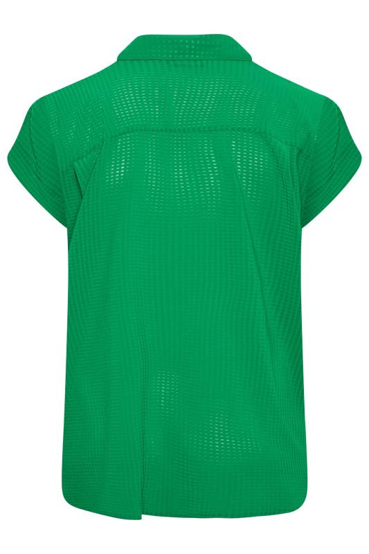 YOURS Curve Plus Size Apple Green Collared Shirt | Yours Clothing  7