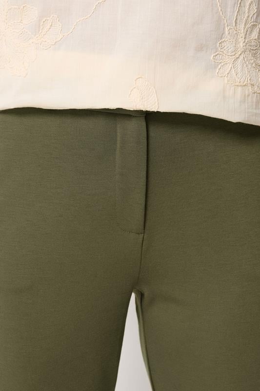 M&Co Khaki Green Ponte Tailored Trousers | M&Co 4