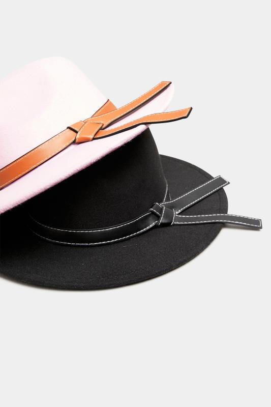 Pink Faux Leather Band Fedora Hat_G.jpg