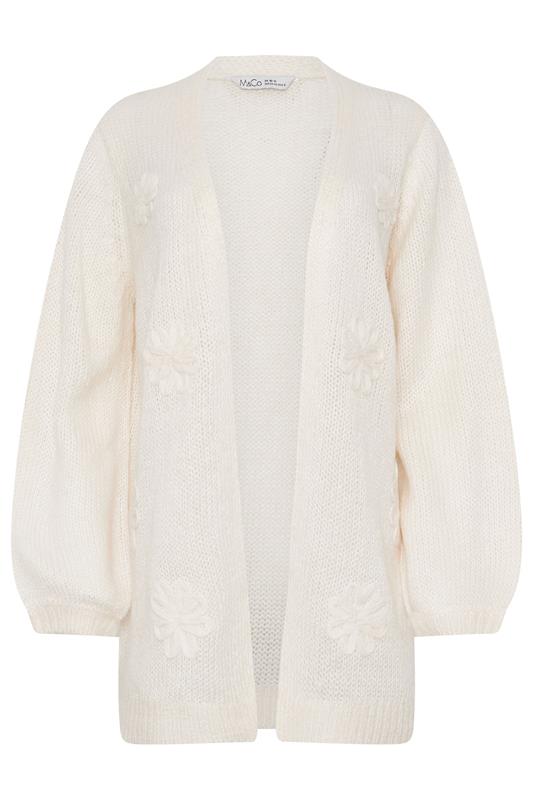 M&Co Ivory White Embroidered Flower Cardigan | M&Co 5