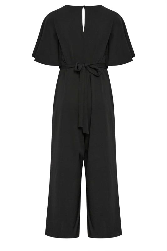 YOURS LONDON Plus Size Black Buckle Detail Wrap Jumpsuit | Yours Clothing 7