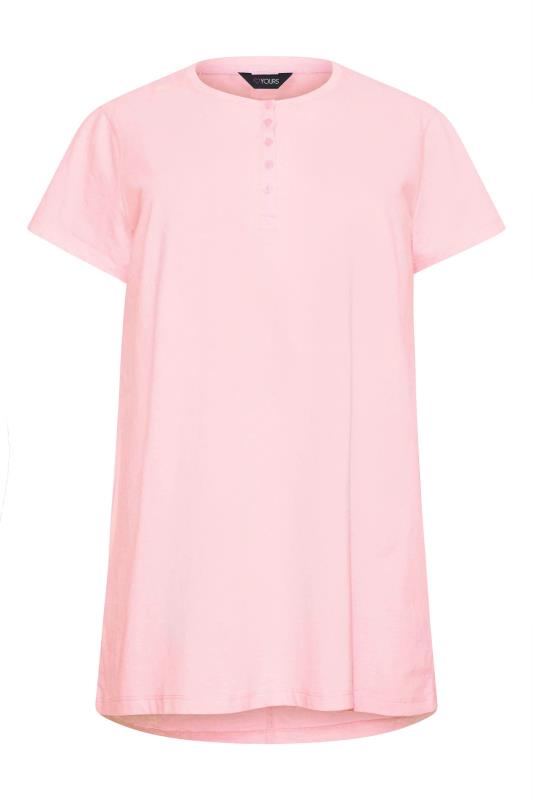 Plus Size Pink Placket Pyjama Top | Yours Clothing  6