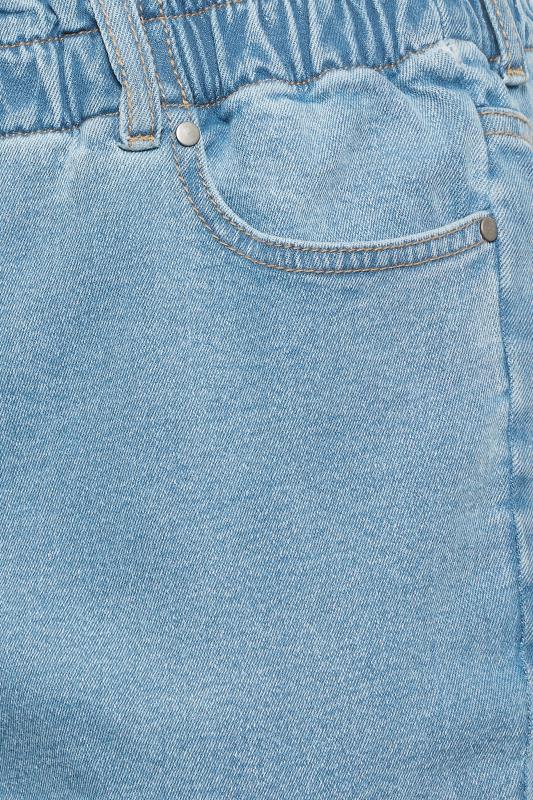 Plus Size Light Blue Stretch Elasticated Waist MOM Jeans | Yours Clothing 4