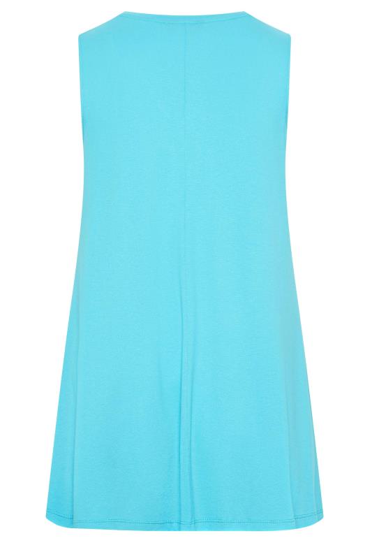 YOURS Plus Size Aqua Blue Swing Vest Top | Yours Clothing  7