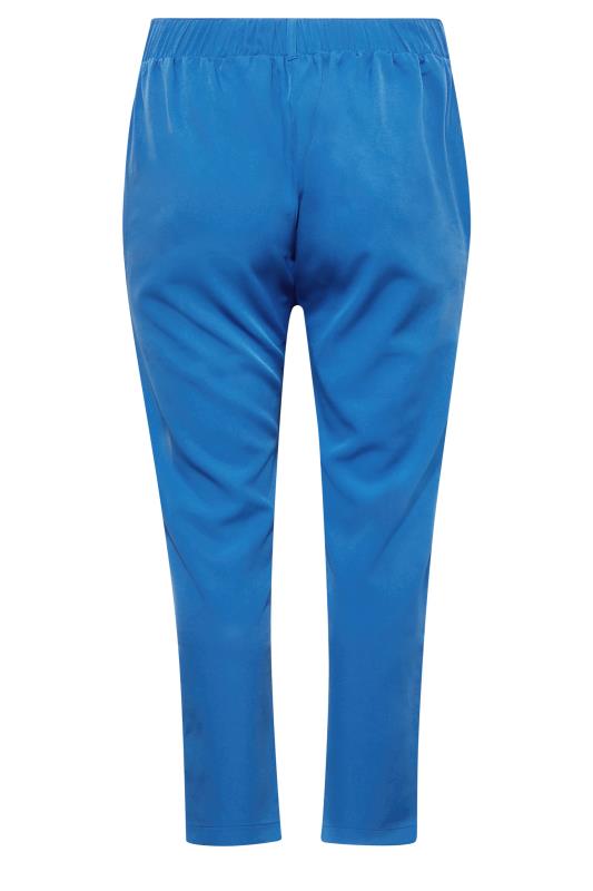 Plus Size Cobalt Blue High Waisted Tapered Trousers | Yours Clothing 5