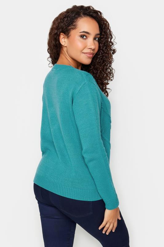 M&Co Teal Blue Cable Knit Jumper | M&Co 3