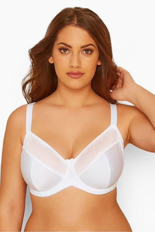 Plus Size  White Smooth Classic Non-Padded Underwired Bra Sizes 38C-50J