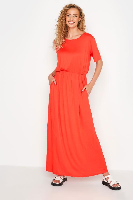 LTS Tall Orange Pocket Midaxi Dress 1