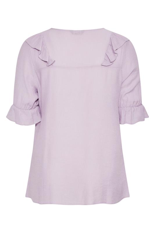 LIMITED COLLECTION Plus Size Lilac Purple Frill Blouse | Yours Clothing 7