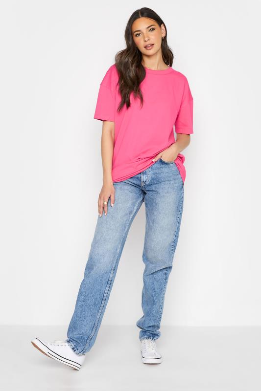 LTS Tall Bright Pink Oversized Tunic T-Shirt 2