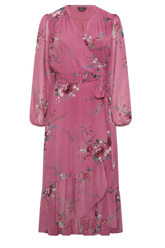 Evans Pink Floral Wrap Maxi Dress 1