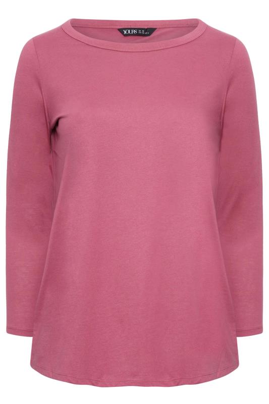 YOURS 3 PACK Plus Size Pink & Black Long Sleeve Tops | Yours Clothing 9