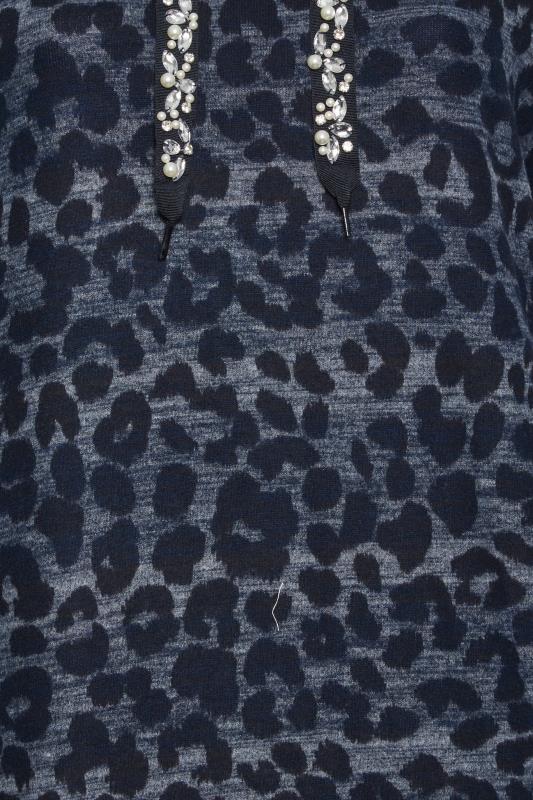 YOURS LUXURY Plus Size Curve Blue Leopard Print Jumper Dress | Yours Clothing 6