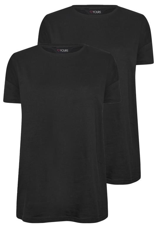 YOURS Curve Plus Size 2 PACK Black Pyjama Tops | Yours Clothing  7