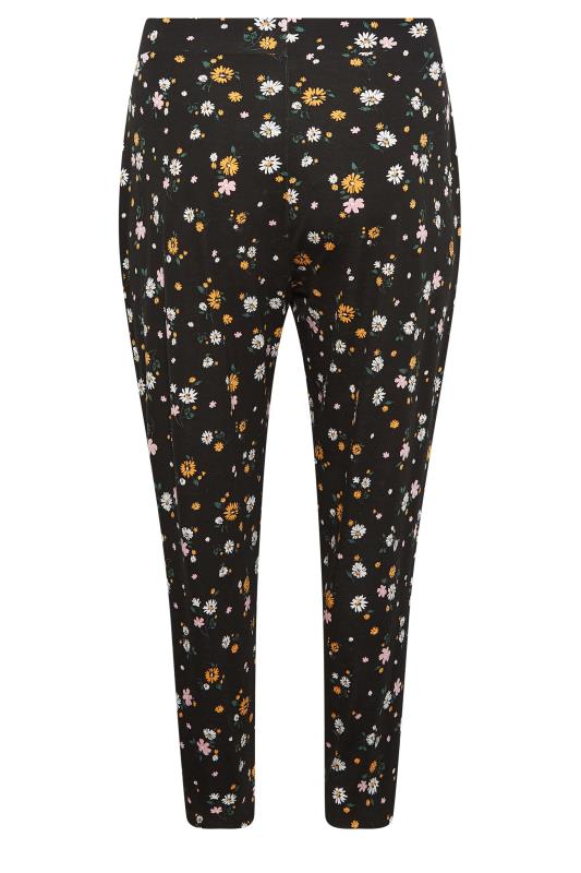 YOURS Plus Size Black Floral Print Harem Trousers | Yours Clothing  6
