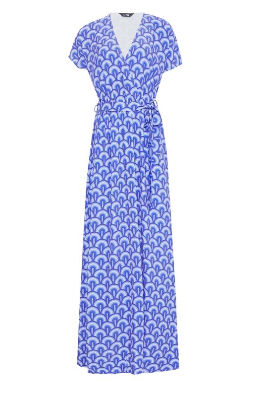 LTS Tall Blue Geometric Print Maxi Dress 6